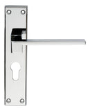 Serozzetta Equi Lever on Euro Lock Backplate (Latch & Hinges Included) Lever On Backplate Serozzetta Polished Chrome 