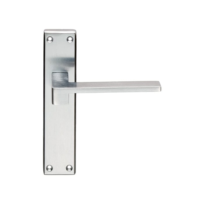 Serozzetta Equi Lever on Latch Backplate (Latch & Hinges Included) Lever On Backplate Serozzetta Satin Chrome 