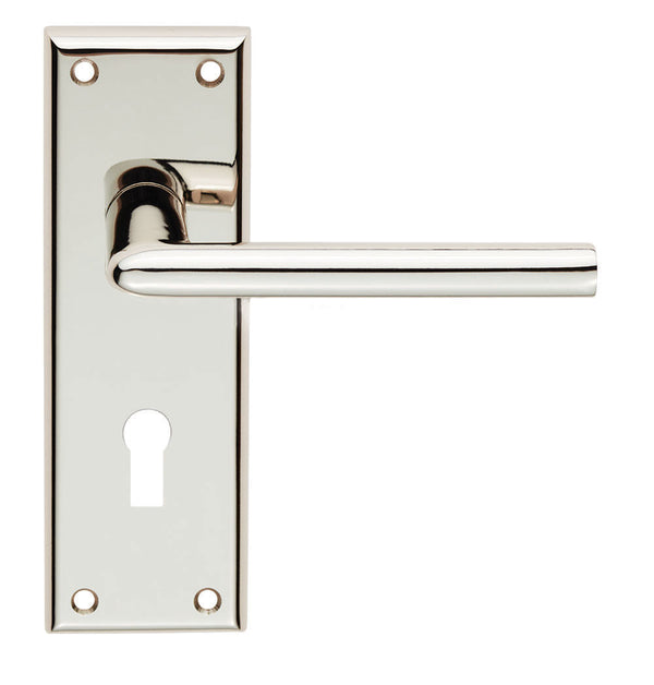 Serozzetta Dieci Lever on Lock Backplate Polished Nickel SZR011PN