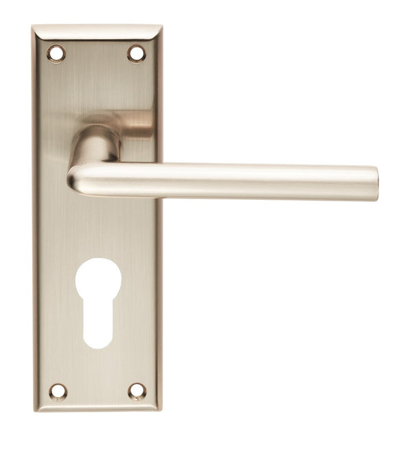 Serozzetta Dieci Lever on Euro Lock Backplate Satin Nickel SZR011YSN