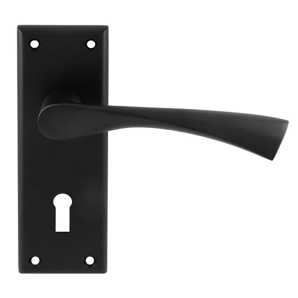 Serozzetta Venti Lever on Lock Backplate Matt Black SZR021MB
