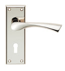 Serozzetta Dieci Lever on Face-fix Backplate Lock 57mm (Latch & Hinges Included) Lever On Backplate Serozzetta Polished Nickel 
