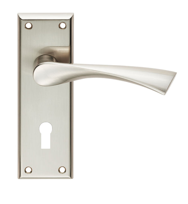 Serozzetta Dieci Lever on Lock Backplate Satin Nickel SZR021SN