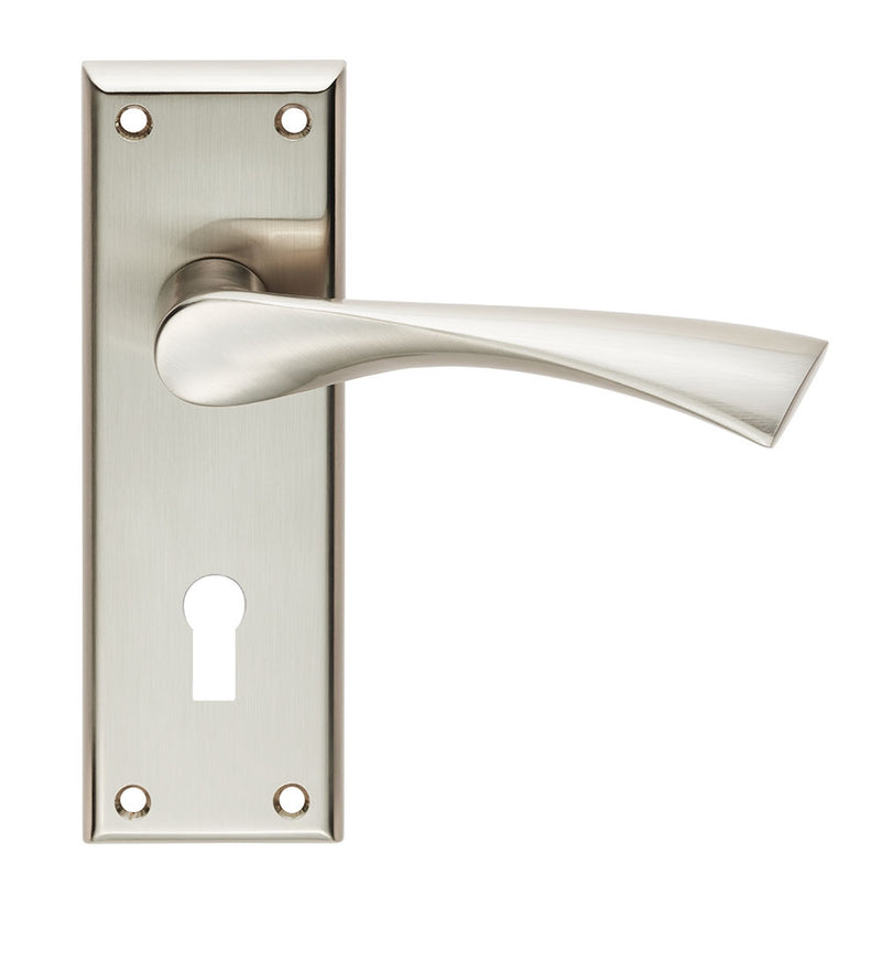 Serozzetta Dieci Lever on Lock Backplate Satin Nickel SZR021SN