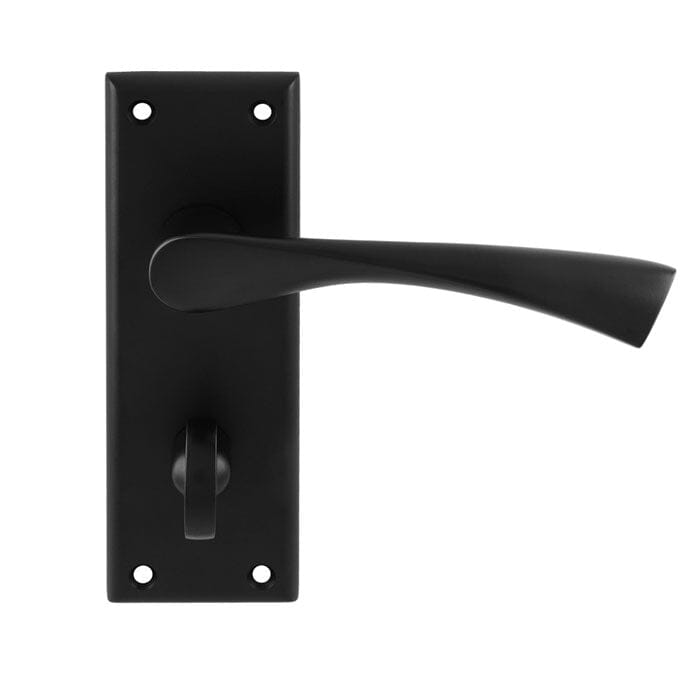 Serozzetta Venti Lever on Bathroom Backplate (Latch & Hinges Included) Lever On Backplate Serozzetta Matt Black 