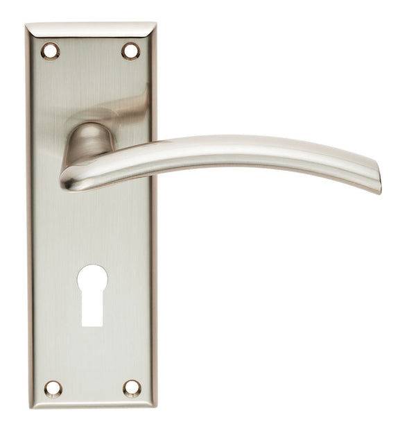 Serozzetta Trenta Lever on Lock Backplate Satin Nickel SZR031SN