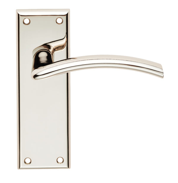 Serozzetta Trenta Lever on Latch Backplate Polished Nickel SZR032PN