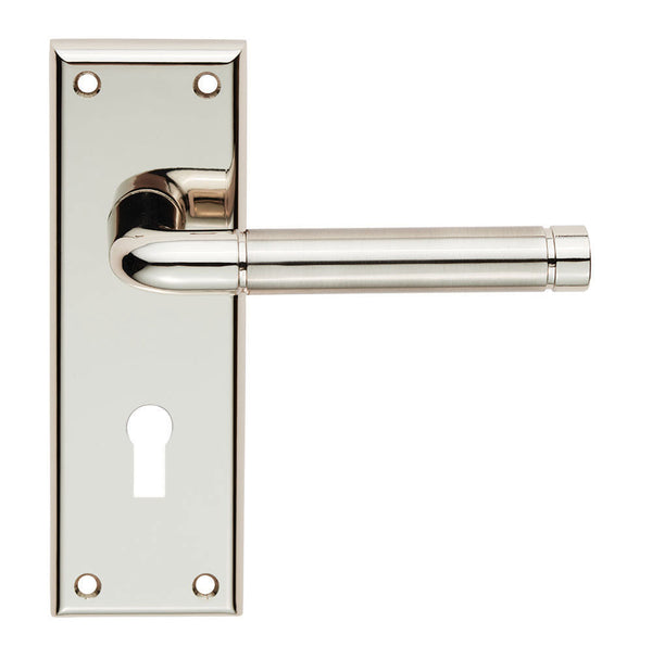 Serozzetta Quaranta Lever on Lock Backplate Polished Nickel / Satin Nickel SZR041PNSN
