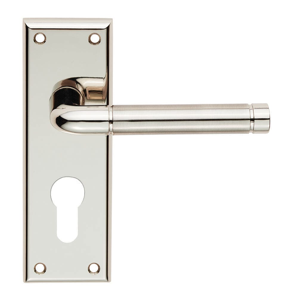 Serozzetta Quaranta Lever on Euro Lock Backplate (Latch & Hinges Included) Lever On Backplate Serozzetta Polished Nickel / Satin Nickel 