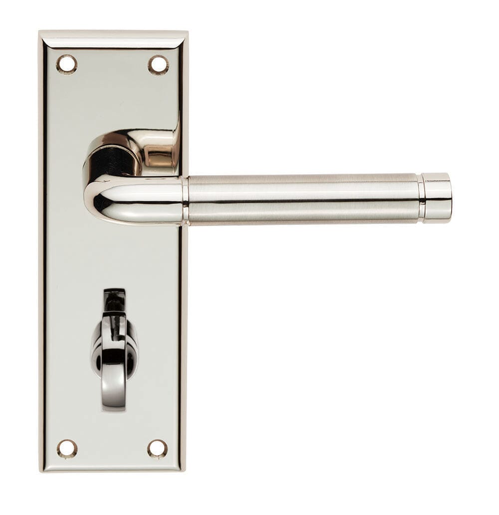Serozzetta Quaranta Lever on Bathroom Backplate (Latch & Hinges Included) Lever On Backplate Serozzetta Polished Nickel / Satin Nickel 
