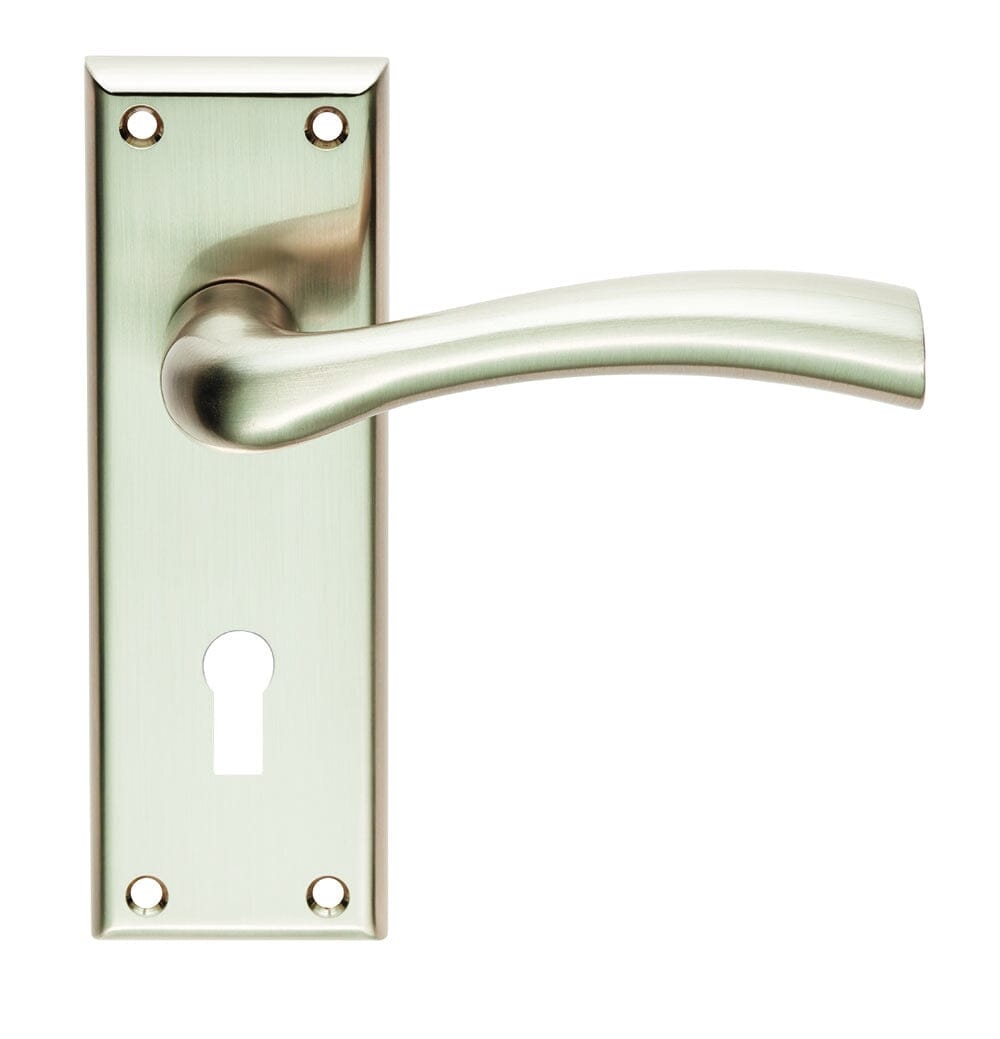 Serozzetta Cinquanta Lever on Lock Backplate (Latch & Hinges Included) Lever On Backplate Serozzetta Satin Nickel 