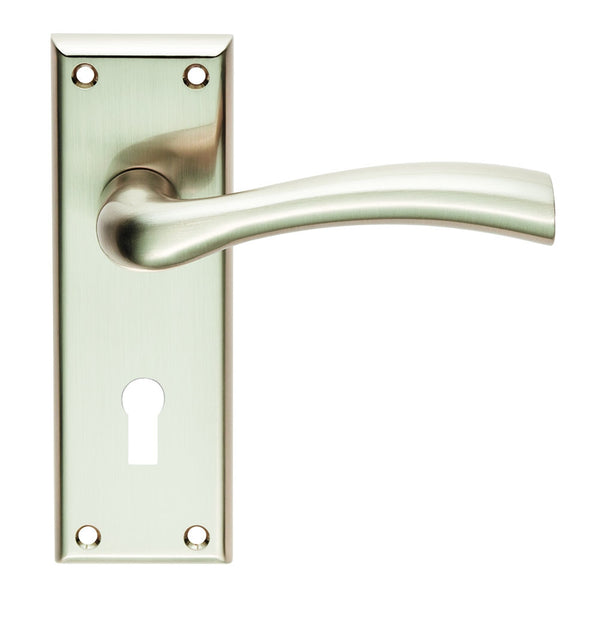 Serozzetta Cinquanta Lever on Lock Backplate Satin Nickel SZR051SN
