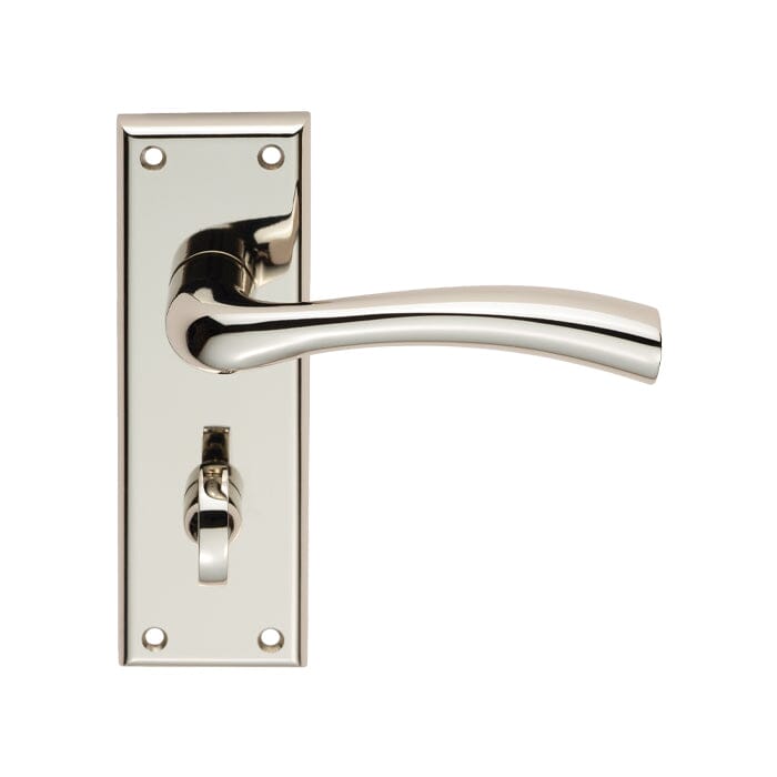 Serozzetta Cinquanta Lever on Bathroom Backplate (Latch & Hinges Included) Lever On Backplate Serozzetta Polished Nickel 