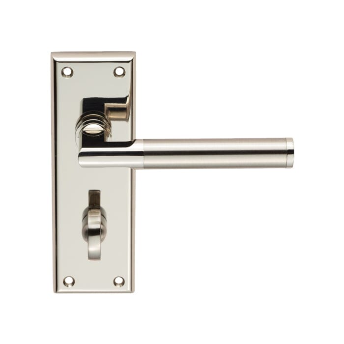Serozzetta Sessanta Lever on Bathroom Backplate (Latch & Hinges Included) Lever On Backplate Serozzetta Polished Nickel / Satin Nickel 