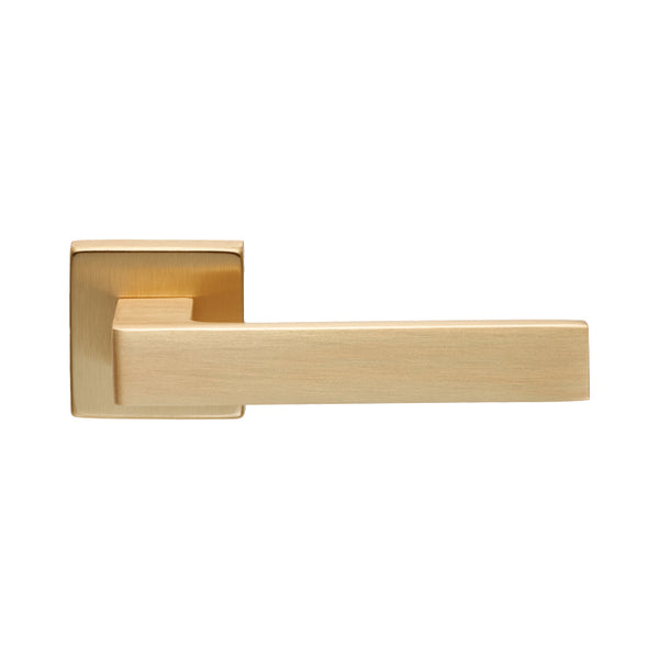 Techna Lever on Square Rose Satin Brass TC5SB