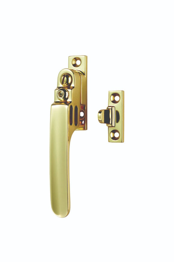 Locking Casement Fastener with Night Vent Polished Brass V1007LCK