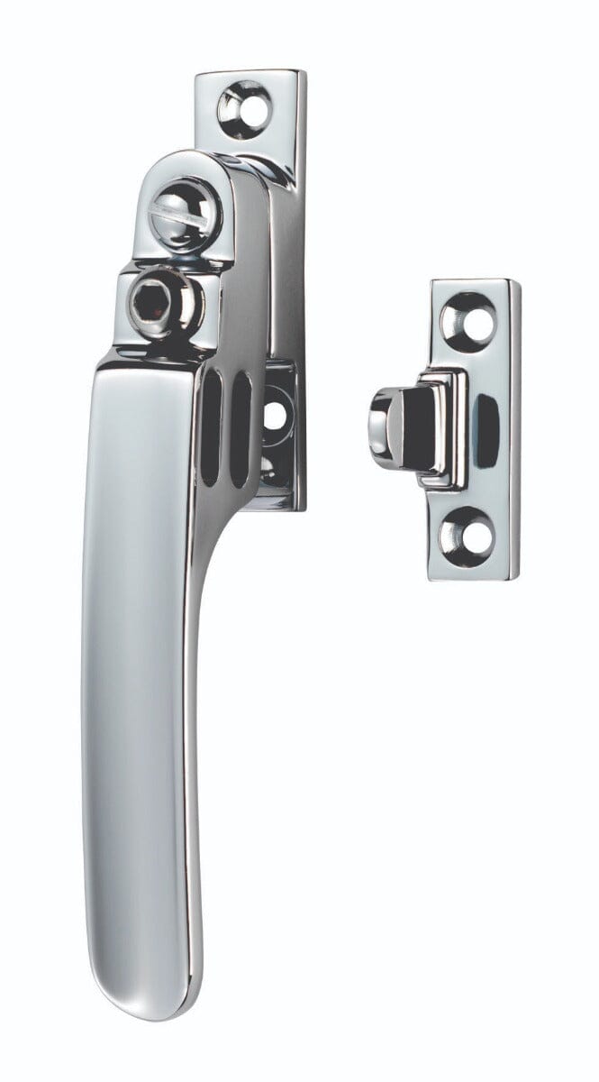 Locking Casement Fastener with Night Vent Casement Fastener Carlisle Brass Polished Chrome 