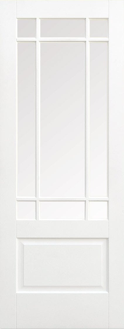 White Downham Glazed 9 Light Primed Internal Door - Door Station