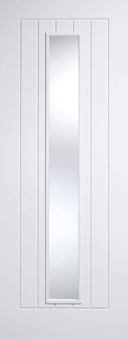 White Mexicano Glazed 1 Light Primed Internal Door - Door Station