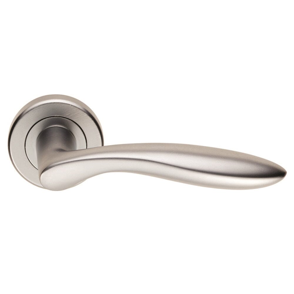 Serozzetta Shark Lever on Rose (Latch & Hinges Included) Lever On Rose Serozzetta Satin Chrome 