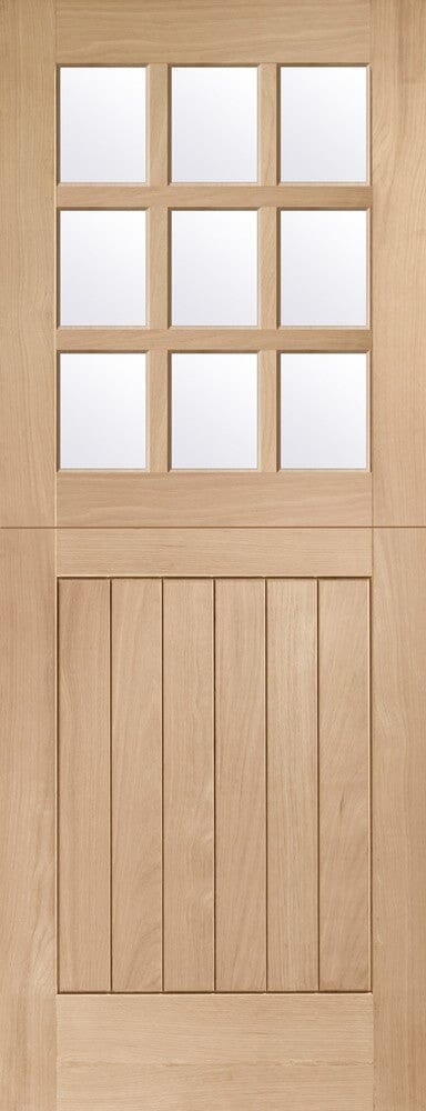 Stable 9 Light Double Glazed External Oak Door Door (M&T) with Clear Glass