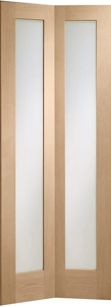 Pattern 10 Bifold Internal Oak Door with Clear Glass