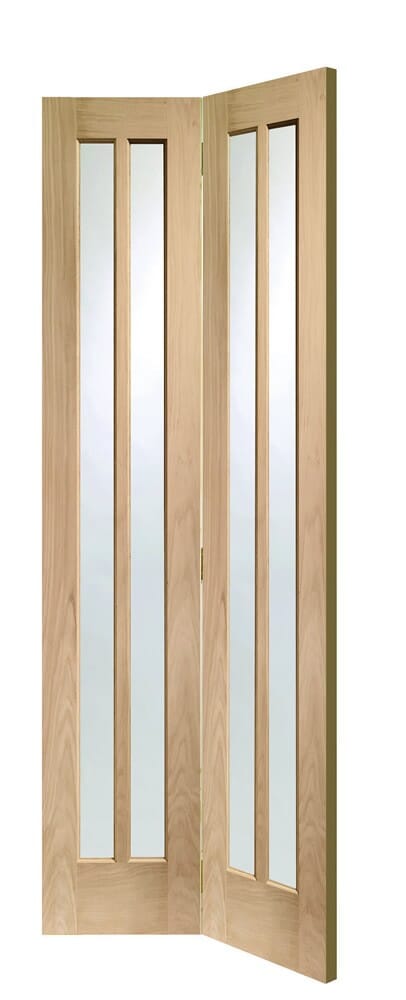 Worcester Bi-Fold Internal Oak Door with Clear Glass