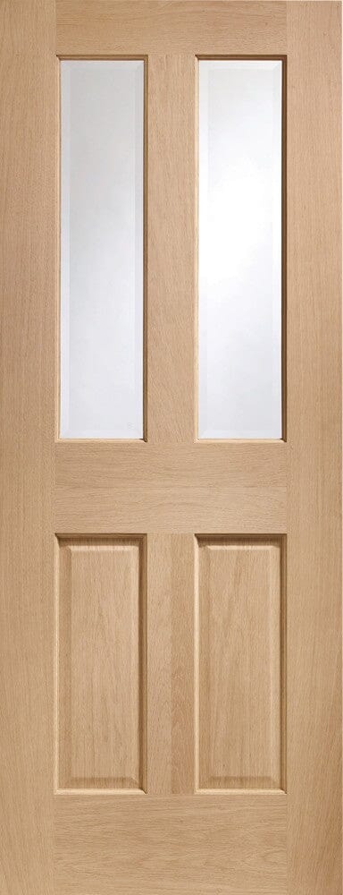 Malton Pre-Finished Internal Oak Door with Clear Bevelled Glass