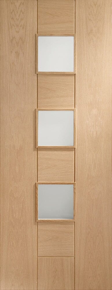 Messina Internal Oak Door with Obscure Glass