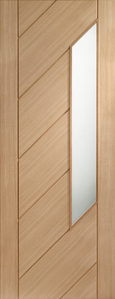 Monza Internal Oak Door with Obscure Glass
