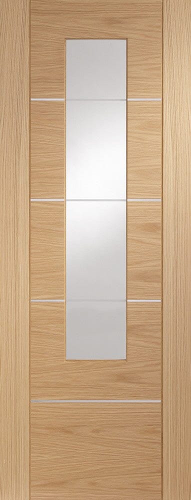 Portici Pre-Finished Internal Oak Door with Clear Glass