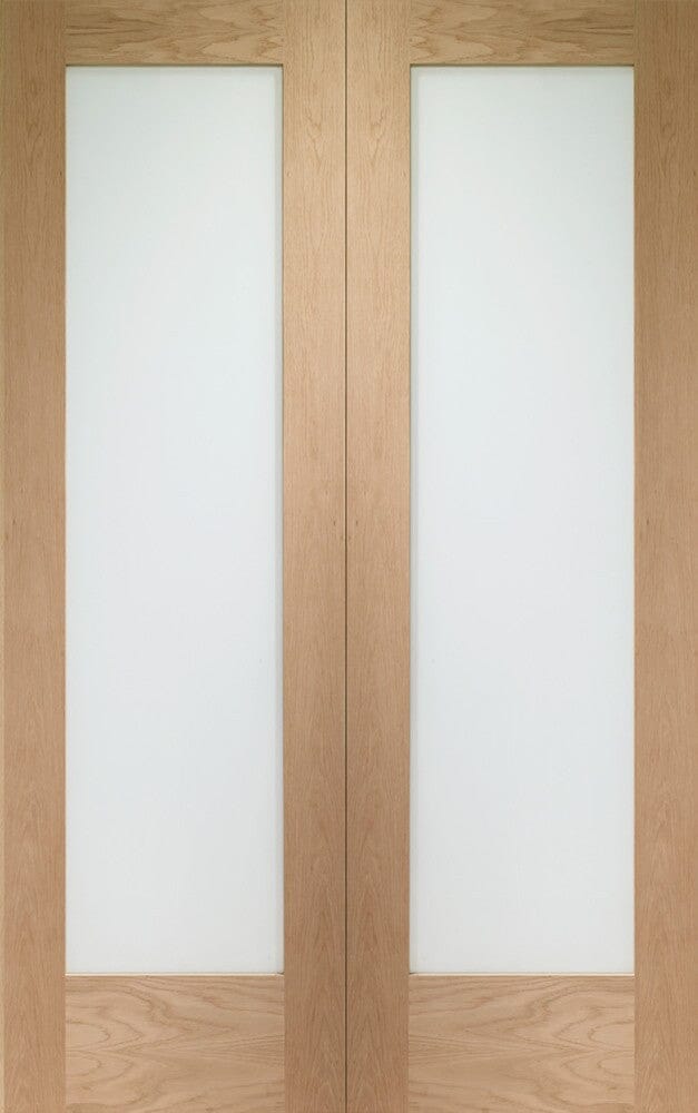 Oak Pattern 10 Internal French Doors with Clear Glass