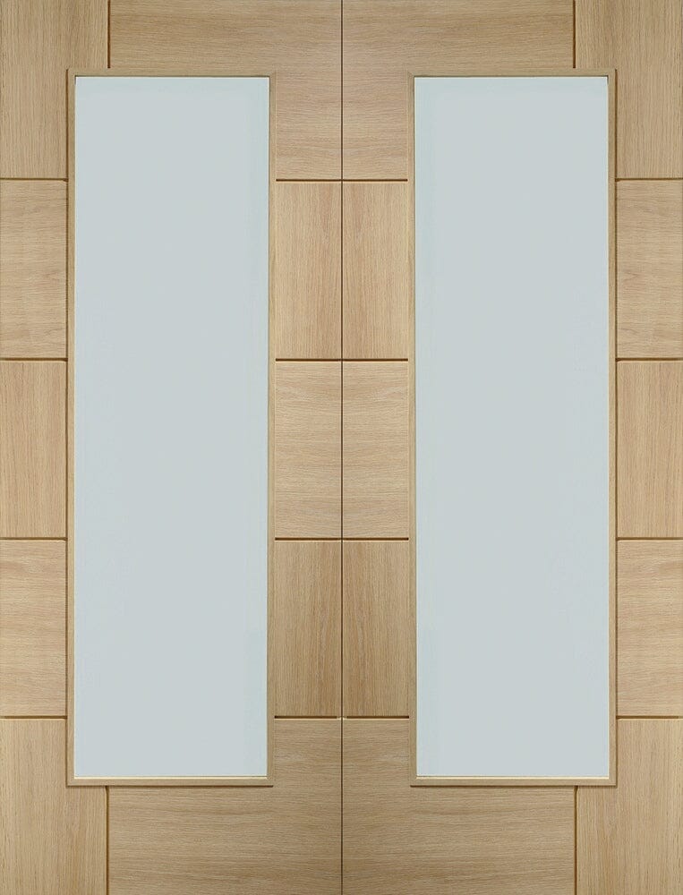 Oak Ravenna Internal French Doors with Clear Glass