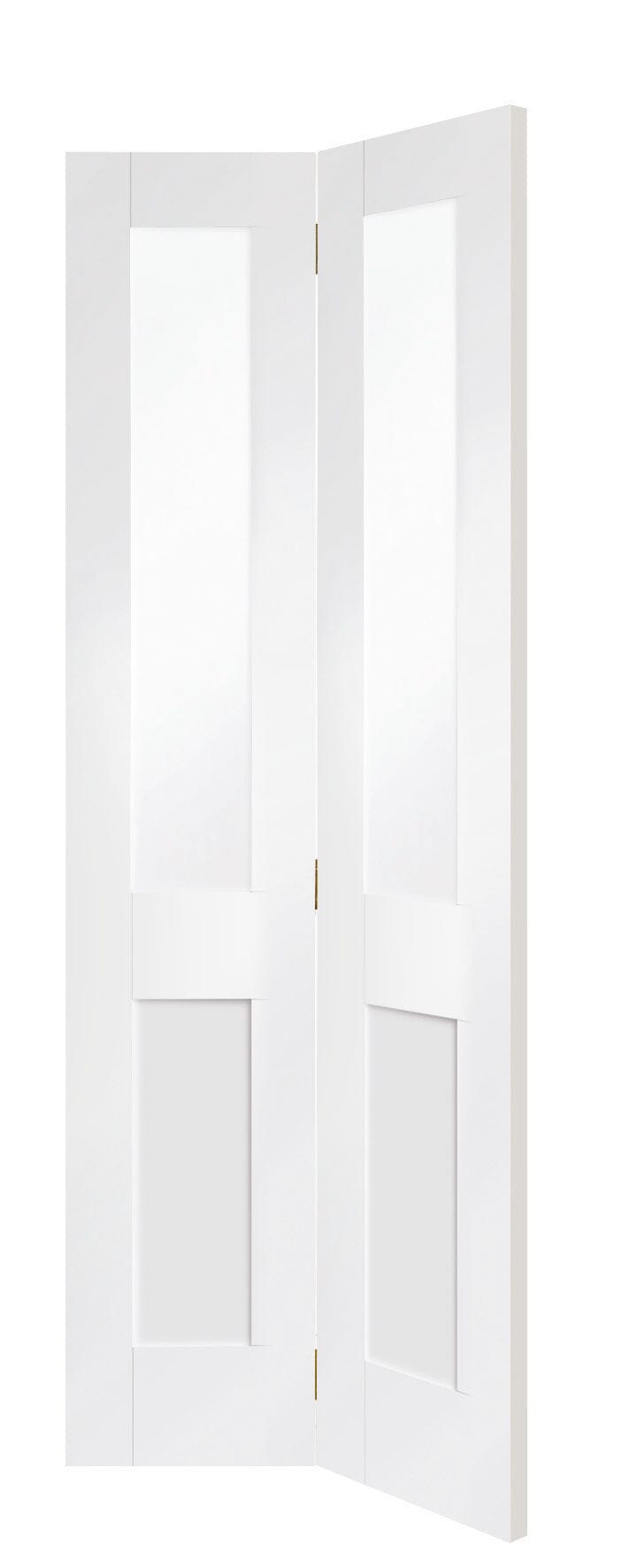 Malton Shaker Internal White Primed Bifold Door with Clear Glass