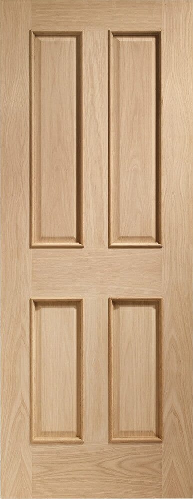 Victorian 4 Panel With Raised Mouldings Internal Oak Fire Door