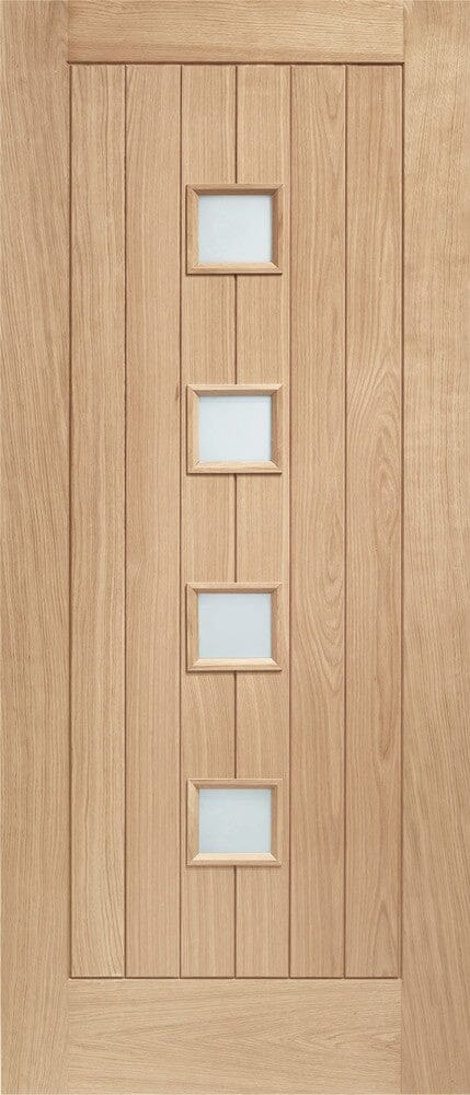 Siena Double Glazed External Oak Door (M&T) with Obscure Glass