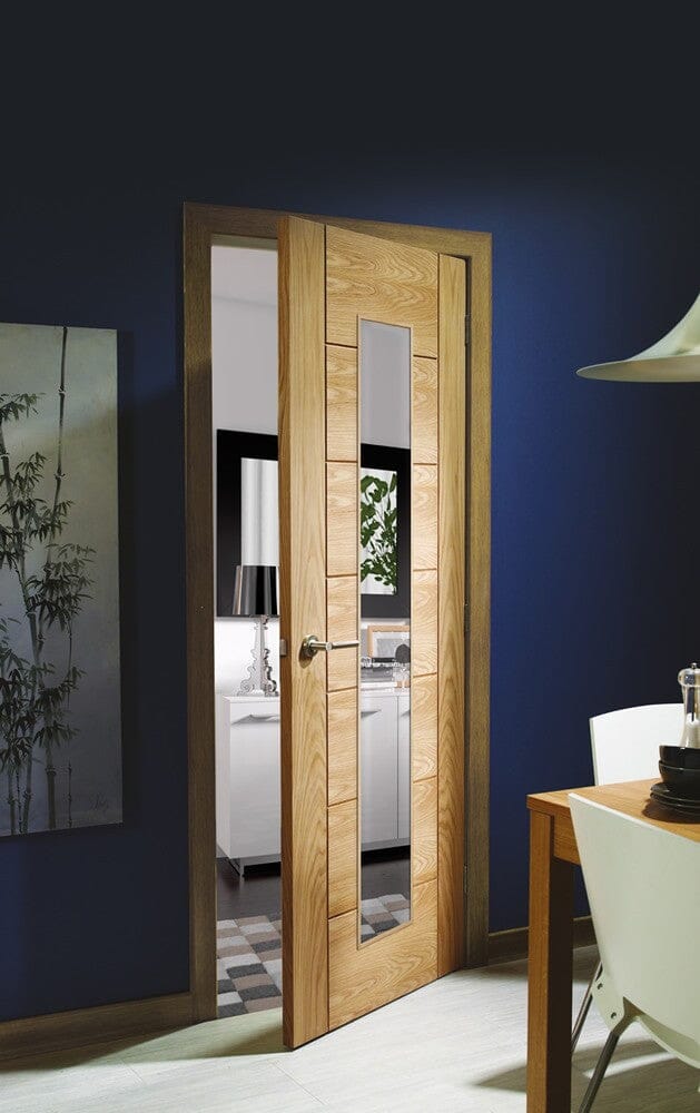 Palermo Original Pre-Finished Oak 1 Light Internal Door with Clear Glass