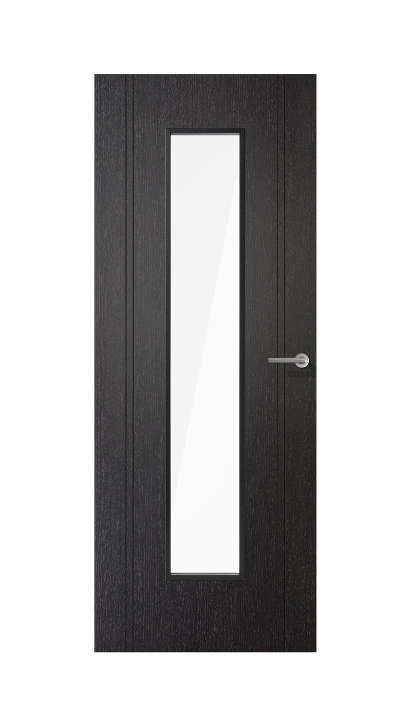 Laminate Black Monaco Glazed Pre-finished Internal Door