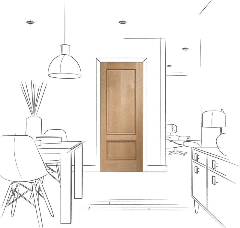 Andria Internal Oak Door with Raised Mouldings
