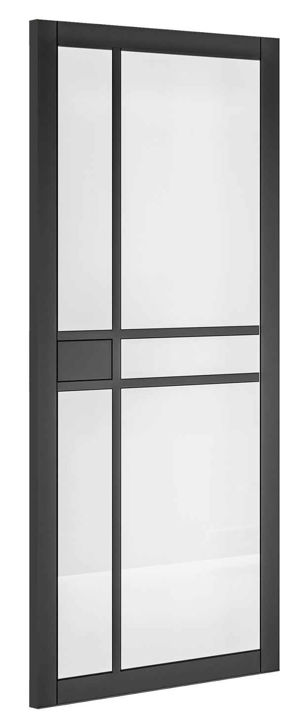 Dalston Black Primed Glazed Internal Door