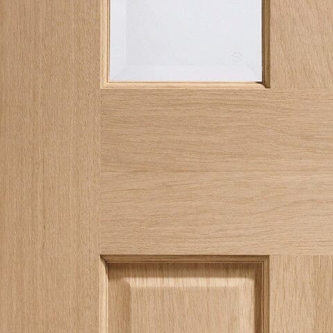 Malton Pre-Finished Internal Oak Door with Clear Bevelled Glass