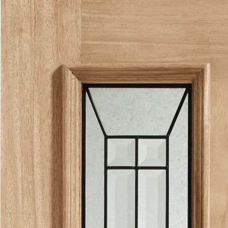 Malton Diamond Triple Glazed External Oak Door (M&T) with Black Caming