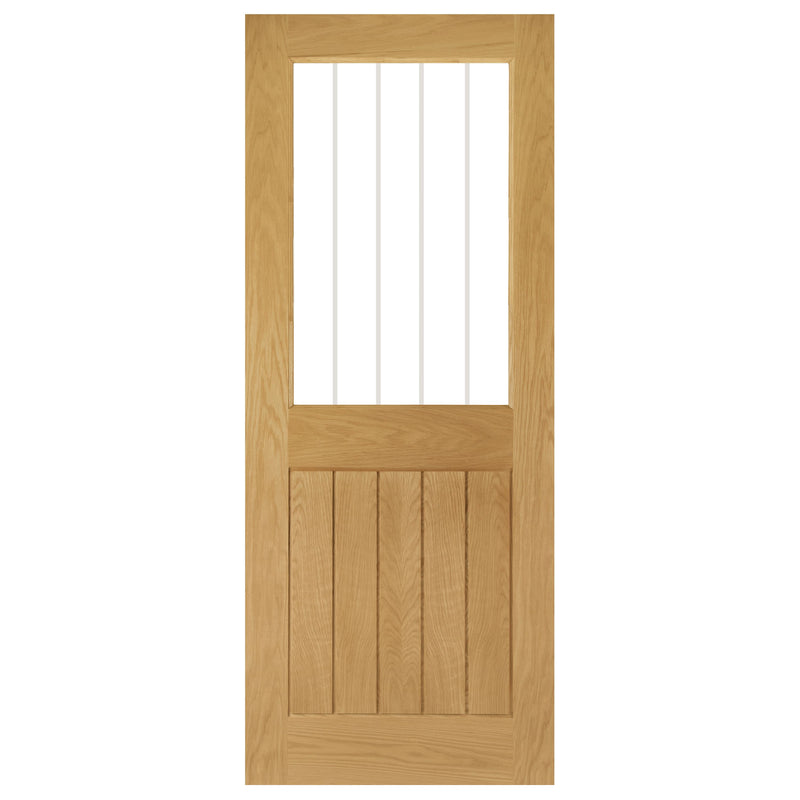 Ely Unfinished Oak Glazed (1L Half) Internal Door