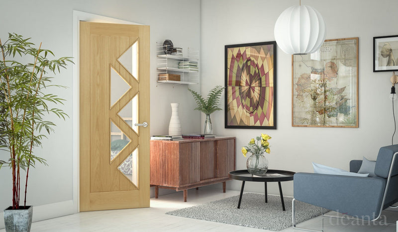 Ely Prefinished Oak Glazed (5L) Internal Door Internal Door Deanta 