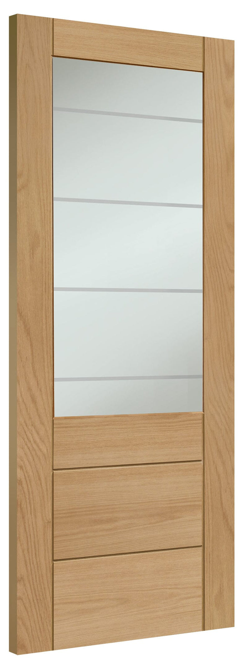 Palermo Essential 2XG Internal Oak Door with Clear Etched Glass