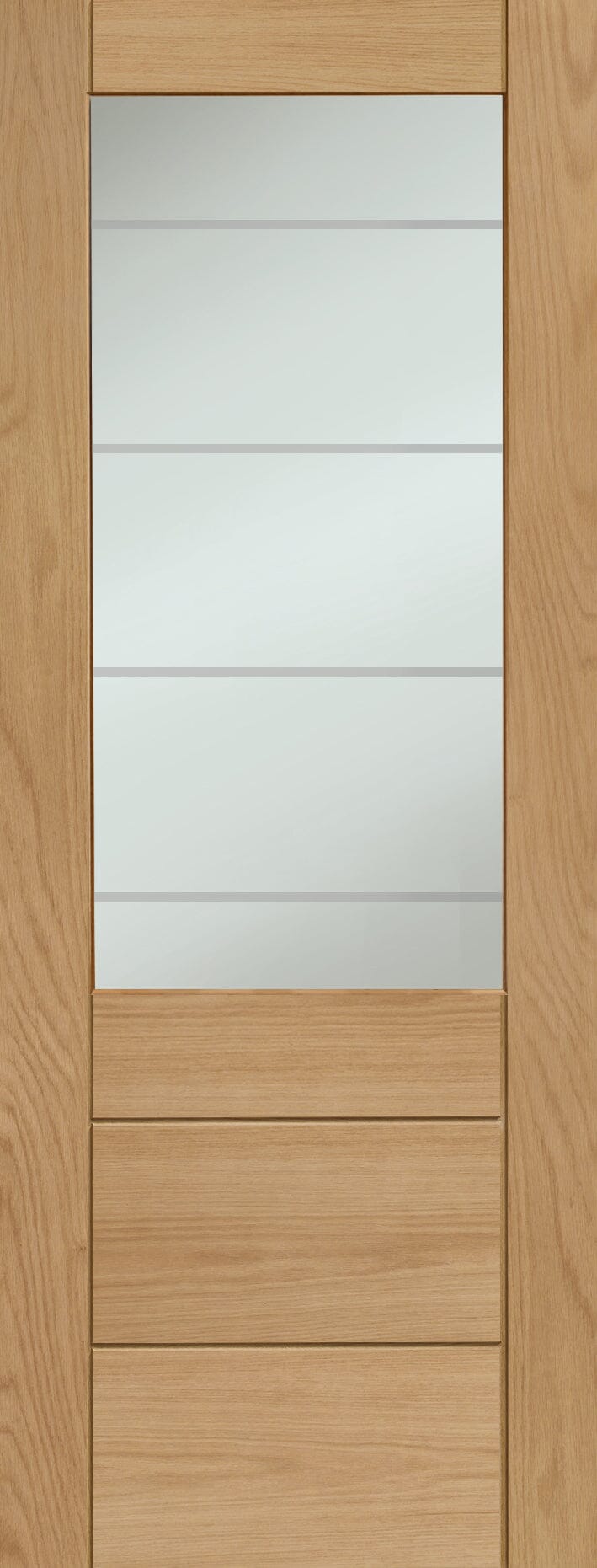Palermo Essential 2XG Pre-Finished Internal Oak Door with Clear Etched Glass