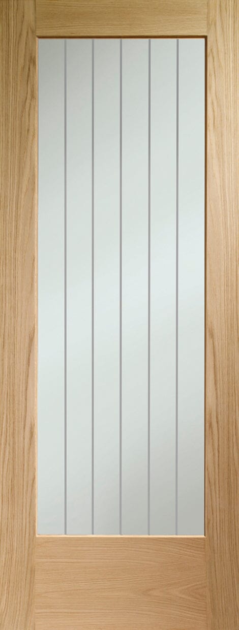 Suffolk Essential Oak Pattern 10 Pre-Finished Internal Door with Clear Etched Glass