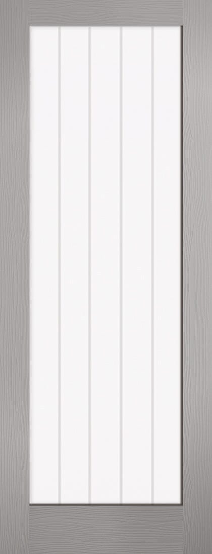 Grey Moulded Textured Vertical 1 Light Internal Door