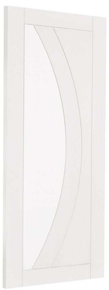 White Primed Salerno Internal French Doors with Clear Glass