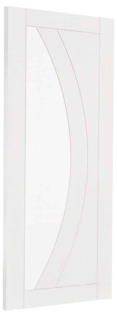 Salerno White Primed Internal Fire Door with Clear Glass